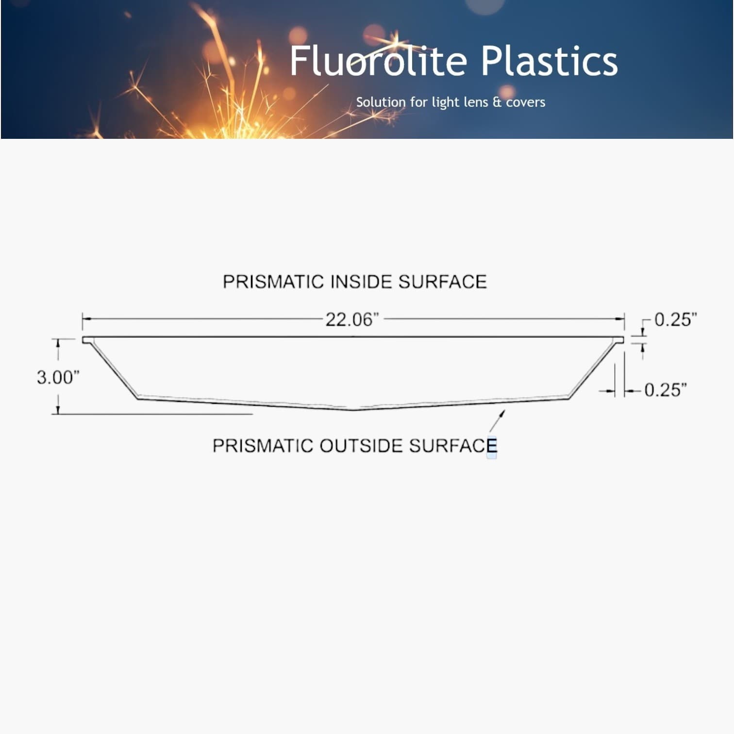 F-9095 | Acrylic Square Drop Lens Refractor | 22″Diameter | 3″ Depth | Clear Decorative Design - thumbnail 4