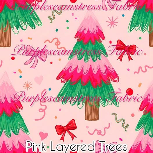 Pink Layered Trees – Fabric