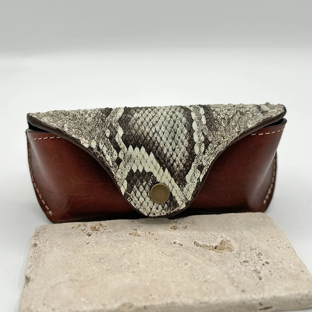 Python Leather Eyeglass Case - thumbnail 8