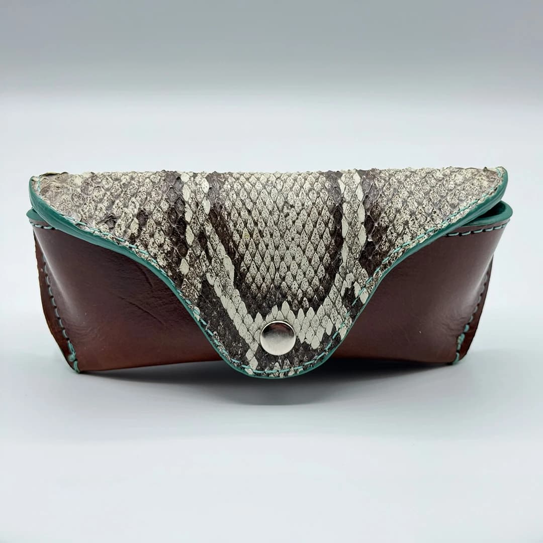 Python Leather Eyeglass Case - thumbnail 4