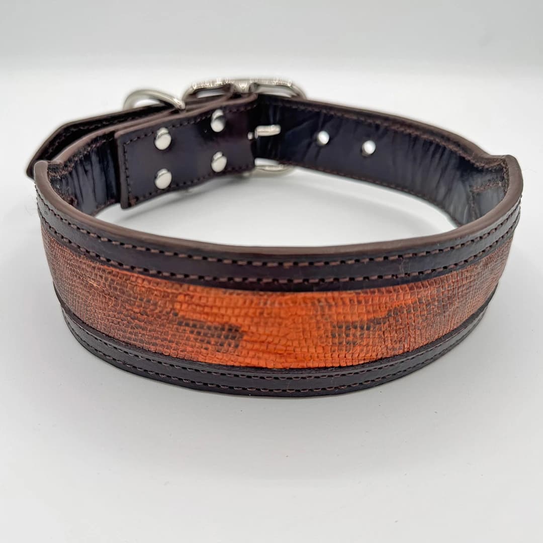 Python Cowboy Leather Dog Collar - thumbnail 5