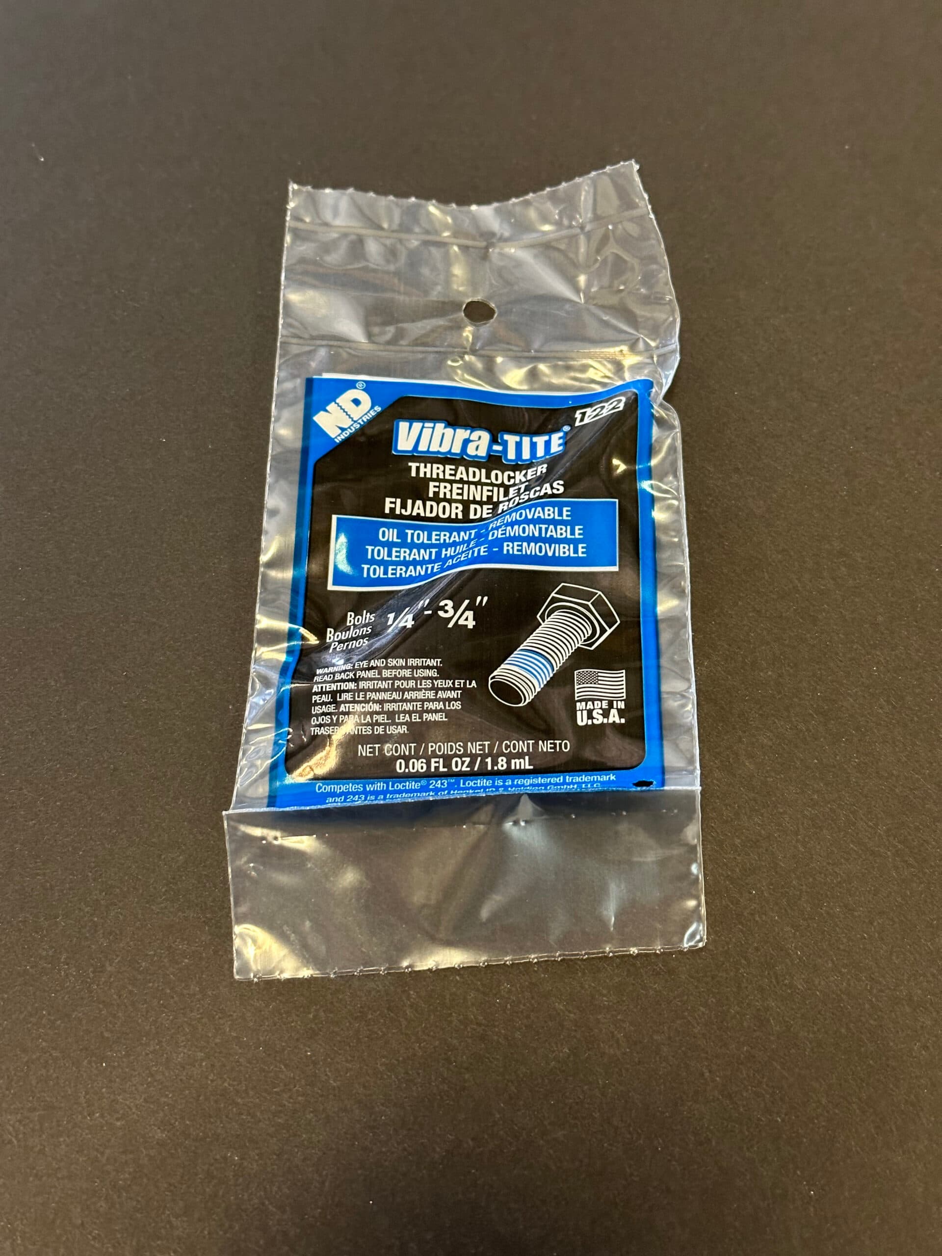 12299 Vibra-Tite Blue Threadlocker (1.8ML)