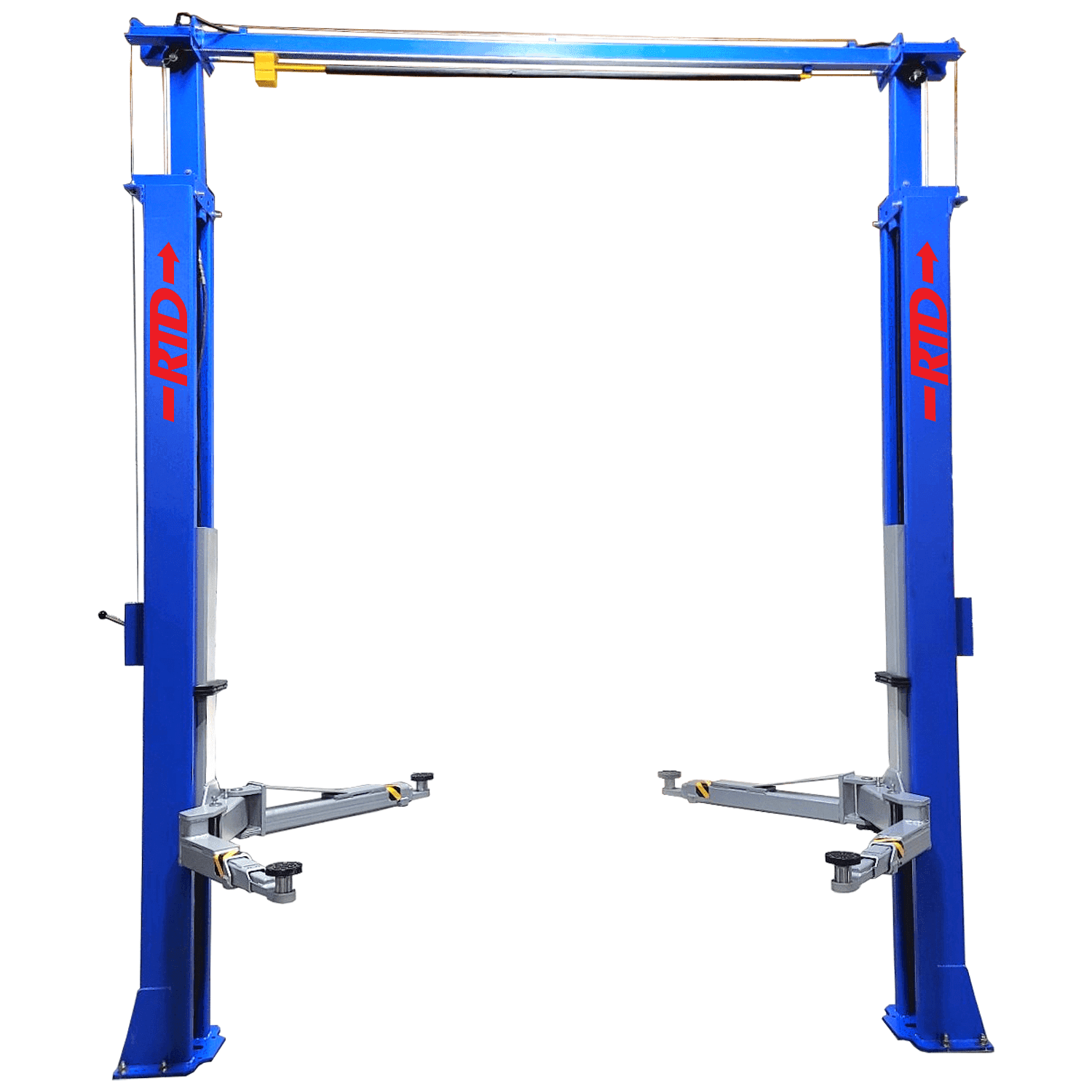 Race Tools Direct 11,000 lb. Direct Drive, Extra Tall Overhead 2 Post Lift, Bi-Symmetric Arms