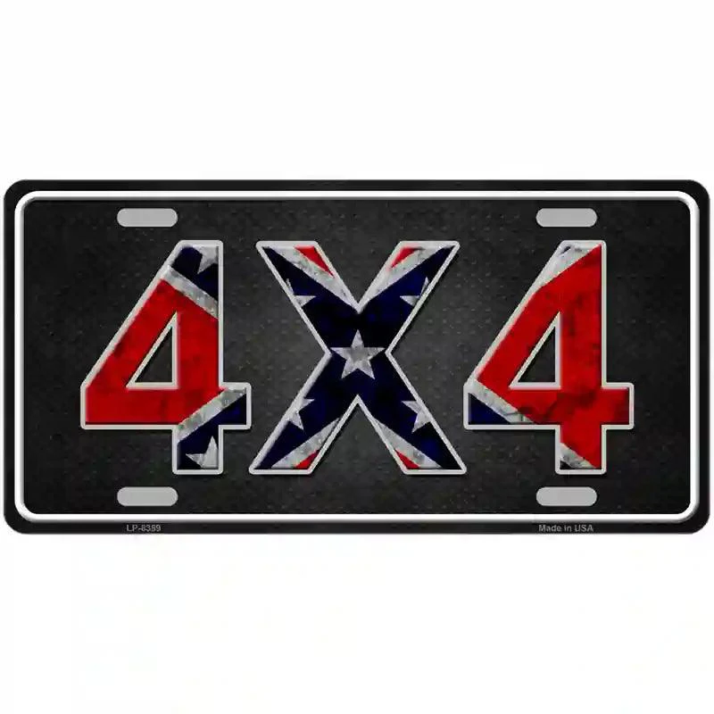 4×4 Confederate Flag License Plate - thumbnail 2
