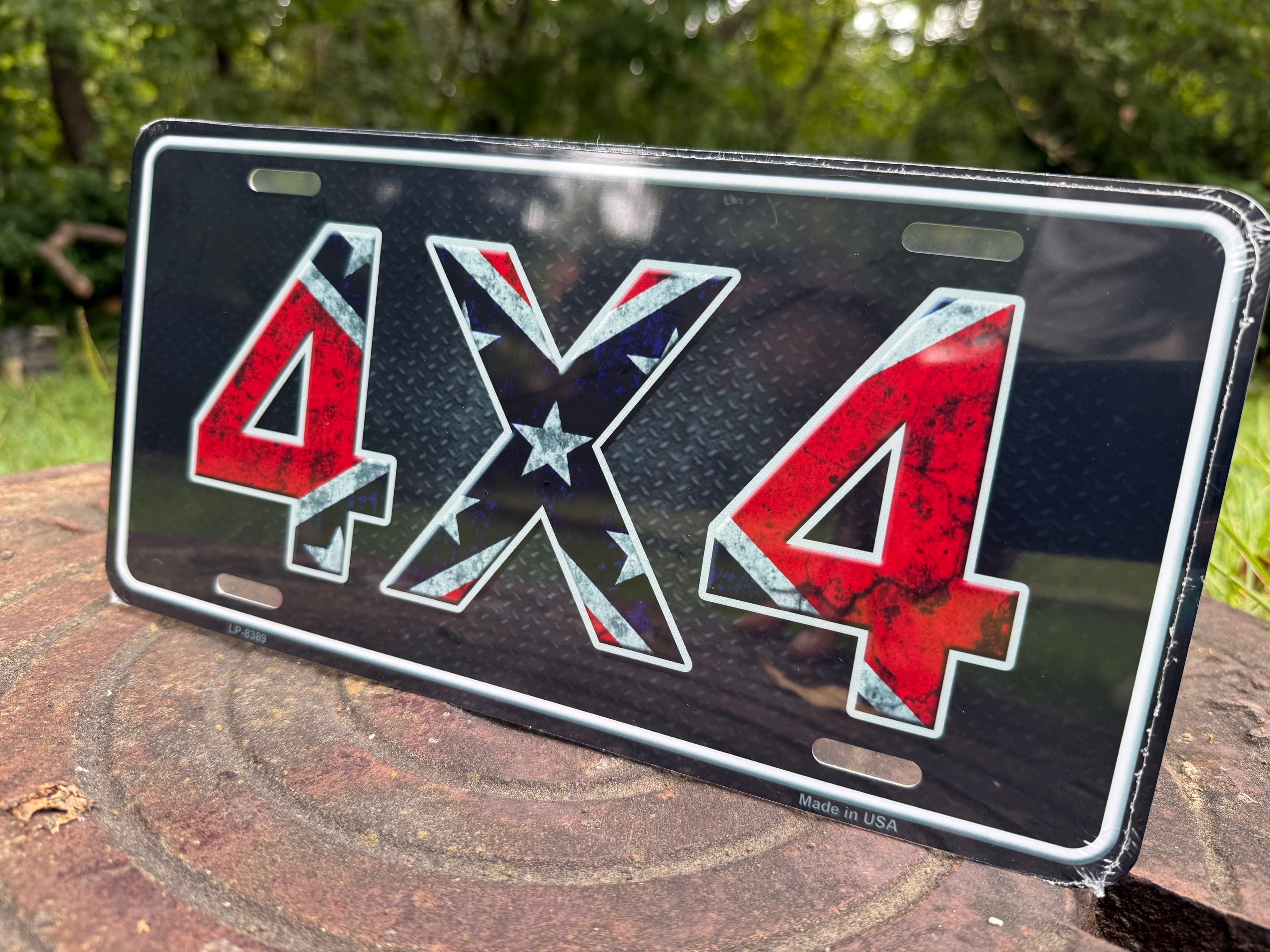 4×4 Confederate Flag License Plate