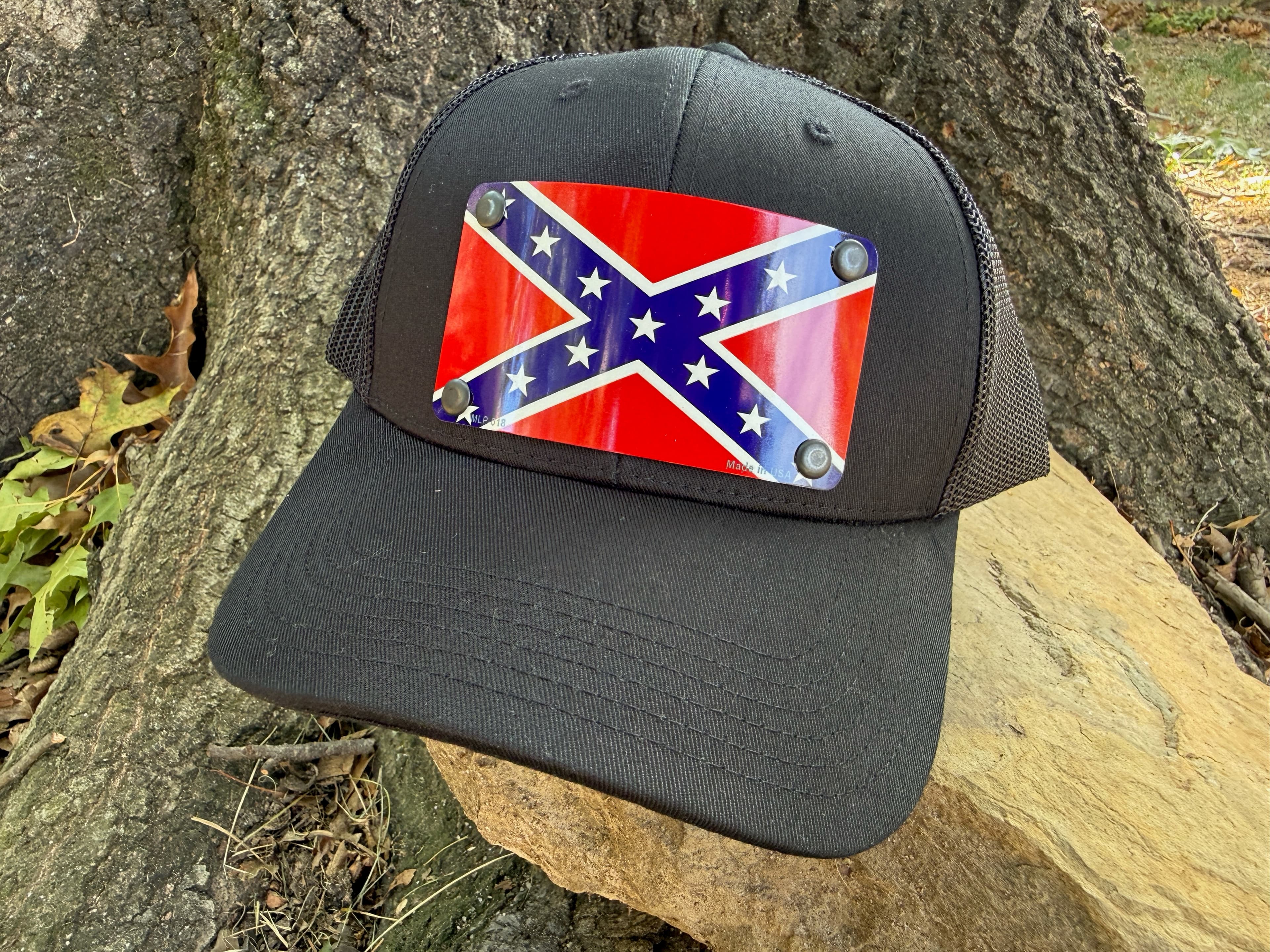 Confederate Flag License Plate Snapback Hat - thumbnail 2