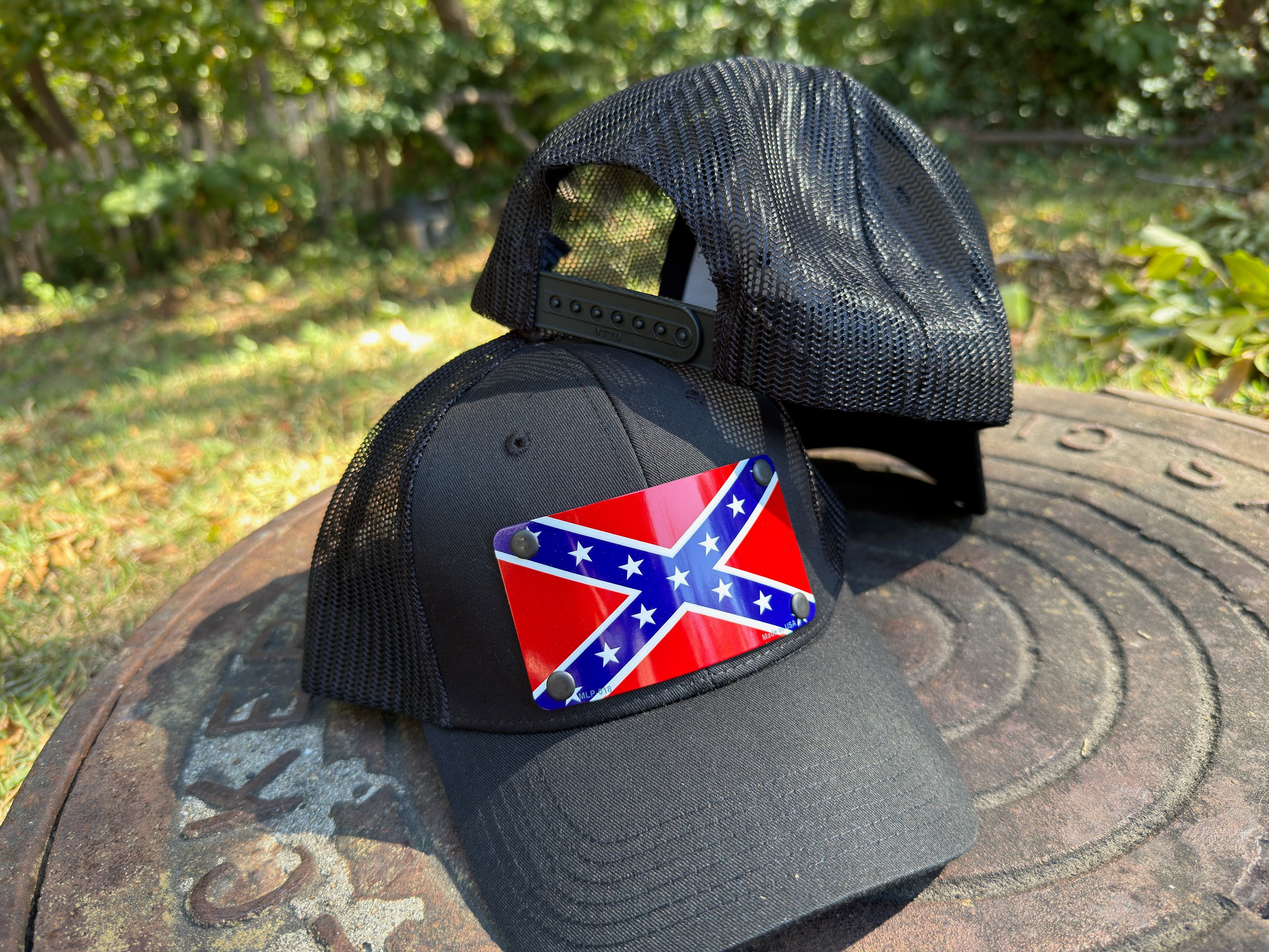 Confederate Flag License Plate Snapback Hat