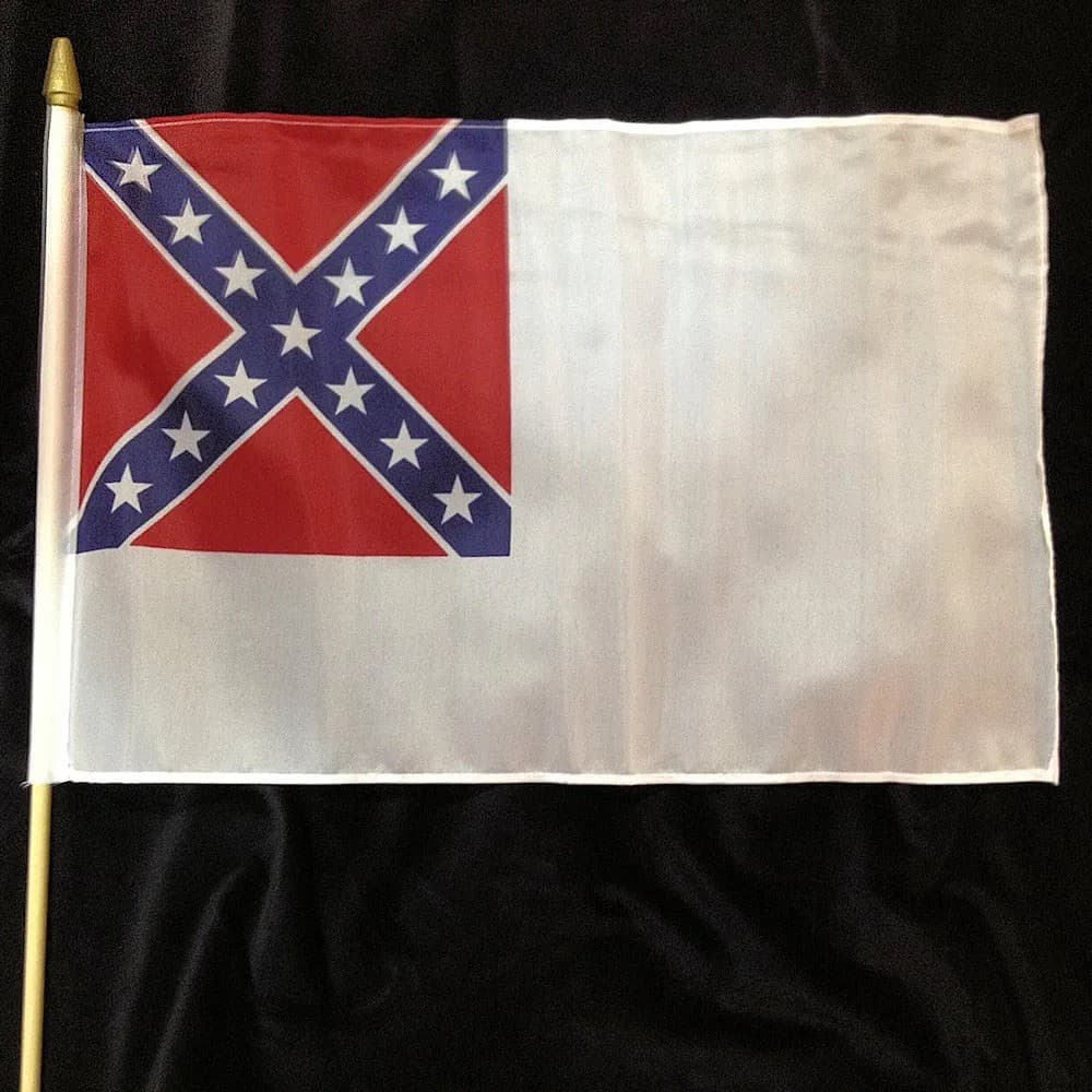 Dozen 12” x 18” 2nd National Confederate Stick Flags