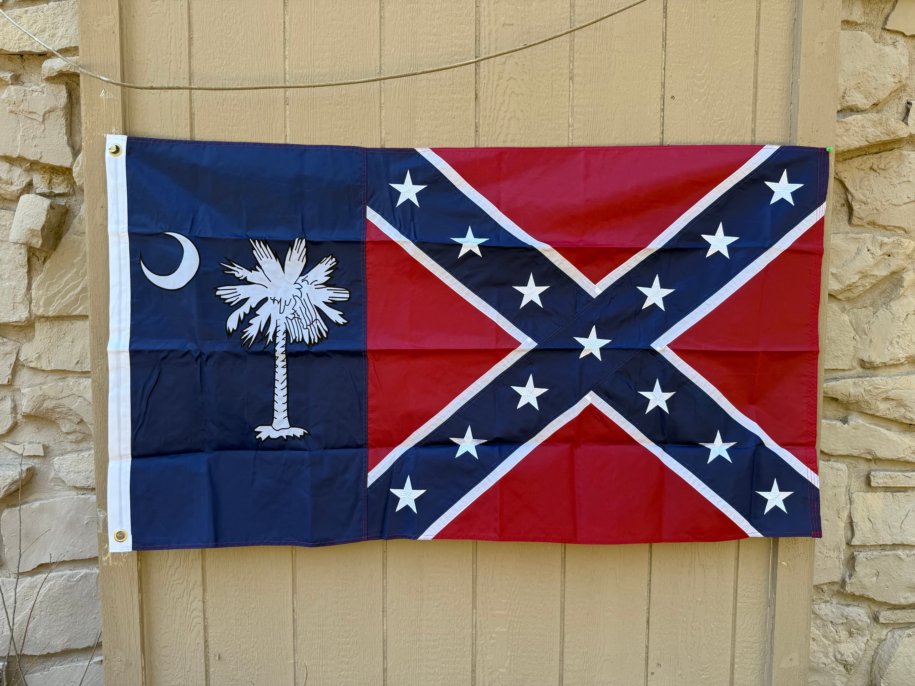 Heavy Duty Embroidered South Carolina Confederate Flag