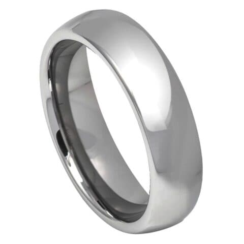 Tungsten Ring Polished Shiny Domed Ring 5.5mm Ring for Men and Women