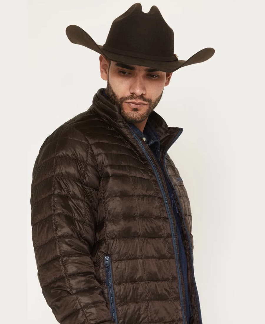 Bastion Men’s Brown Quilted Puffer Jacket - thumbnail 4