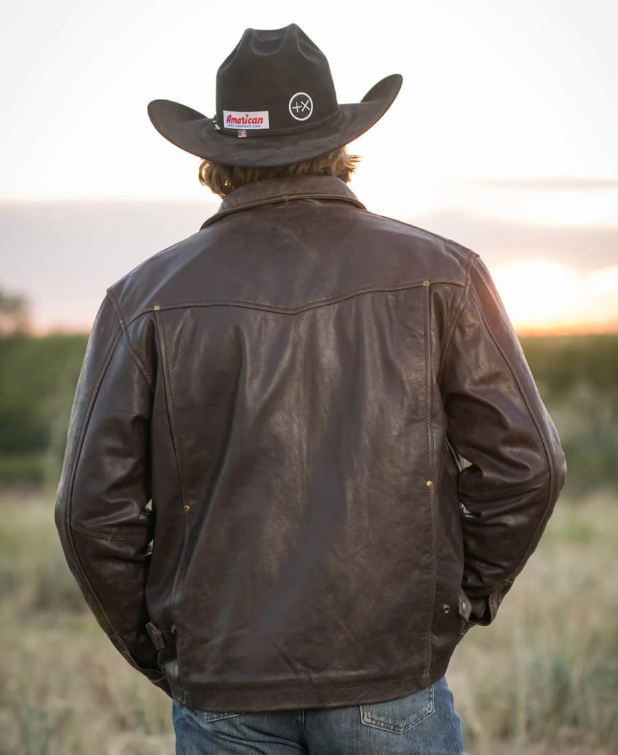 Men’s Rifleman Chocolate Brown Western Leather Jacket - thumbnail 2
