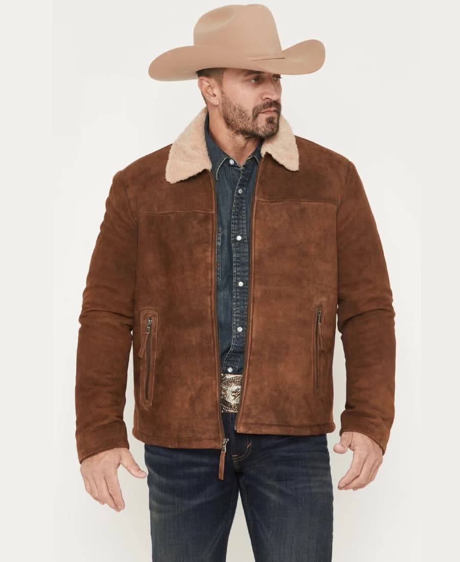 Roughneck Men’s Brown Suede Western Jacket