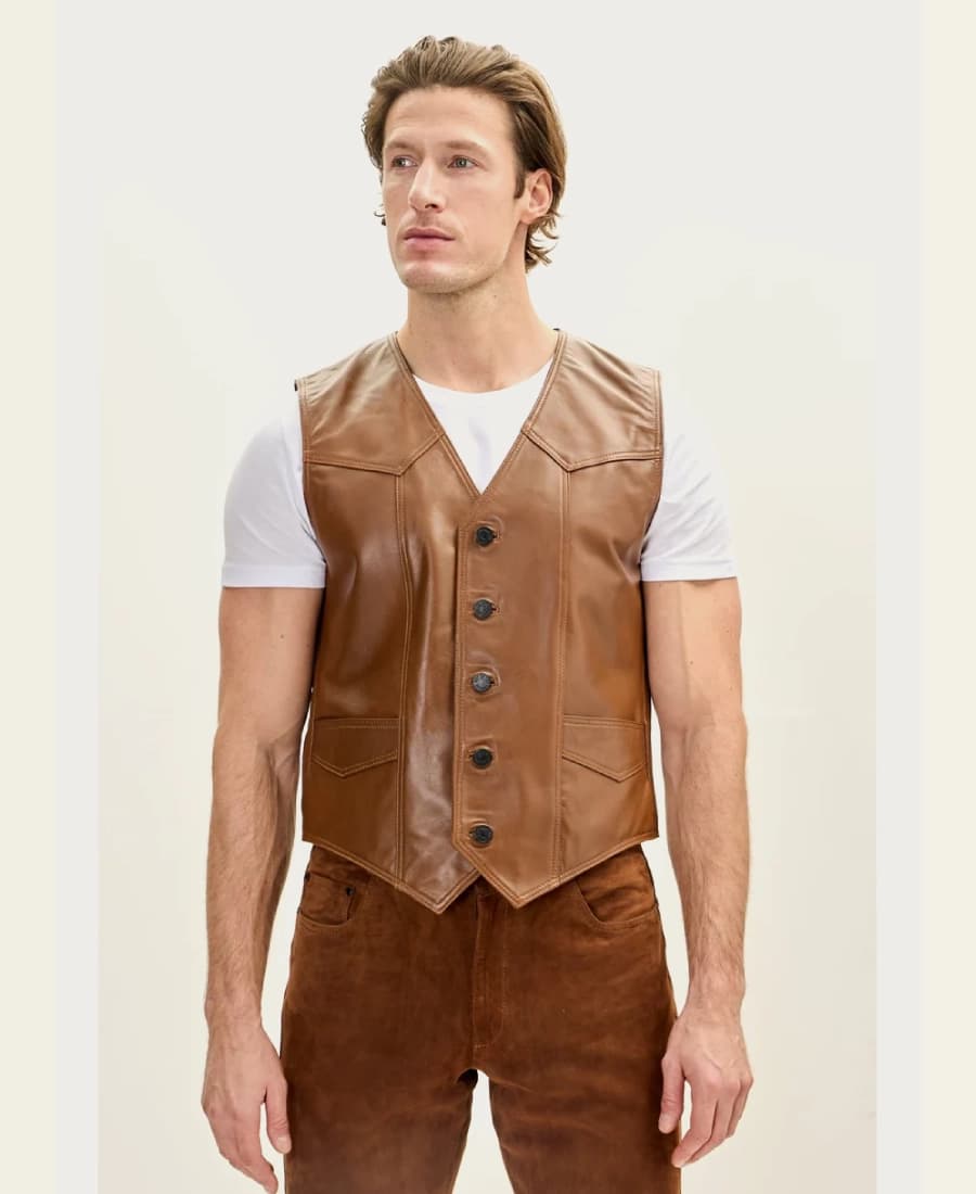 Wanderer Men’s Tan Leather Vest