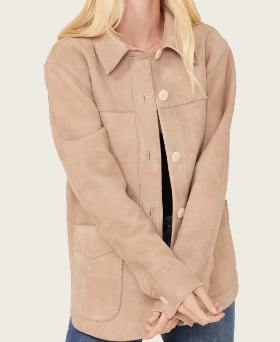 Daiseta Sandstone Women’s Suede Western Shacket - thumbnail 3