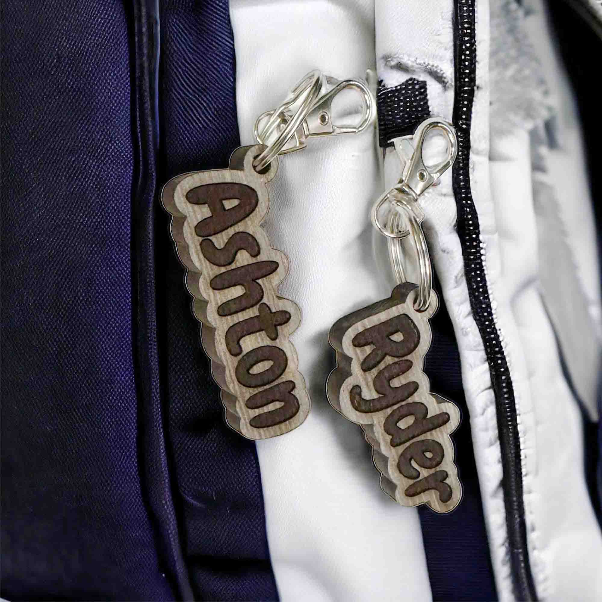Customized Name Keychain Made from Reclaimed Wood
