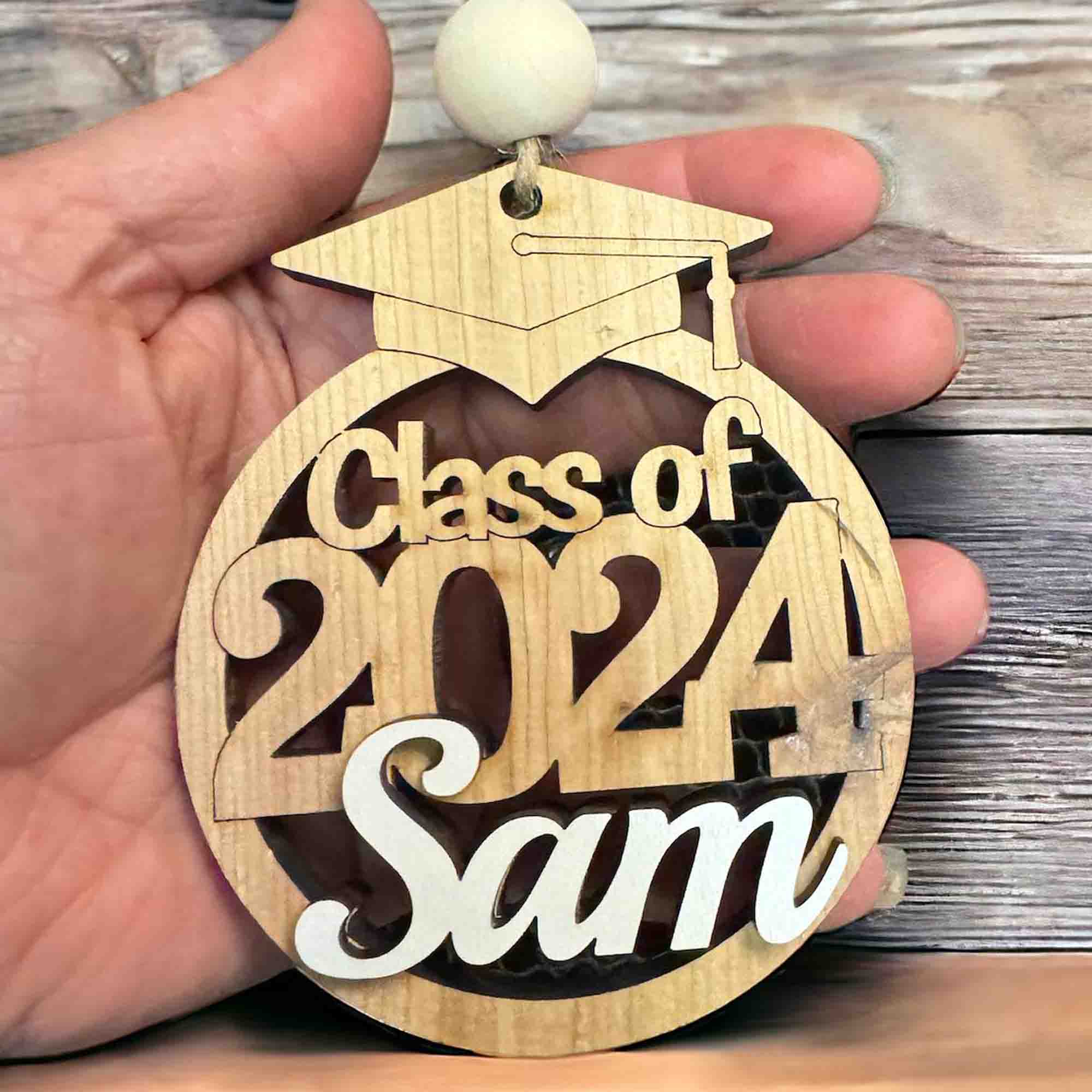 Customized Graduation Car Charm, Gift for Graduate (Year and Name)