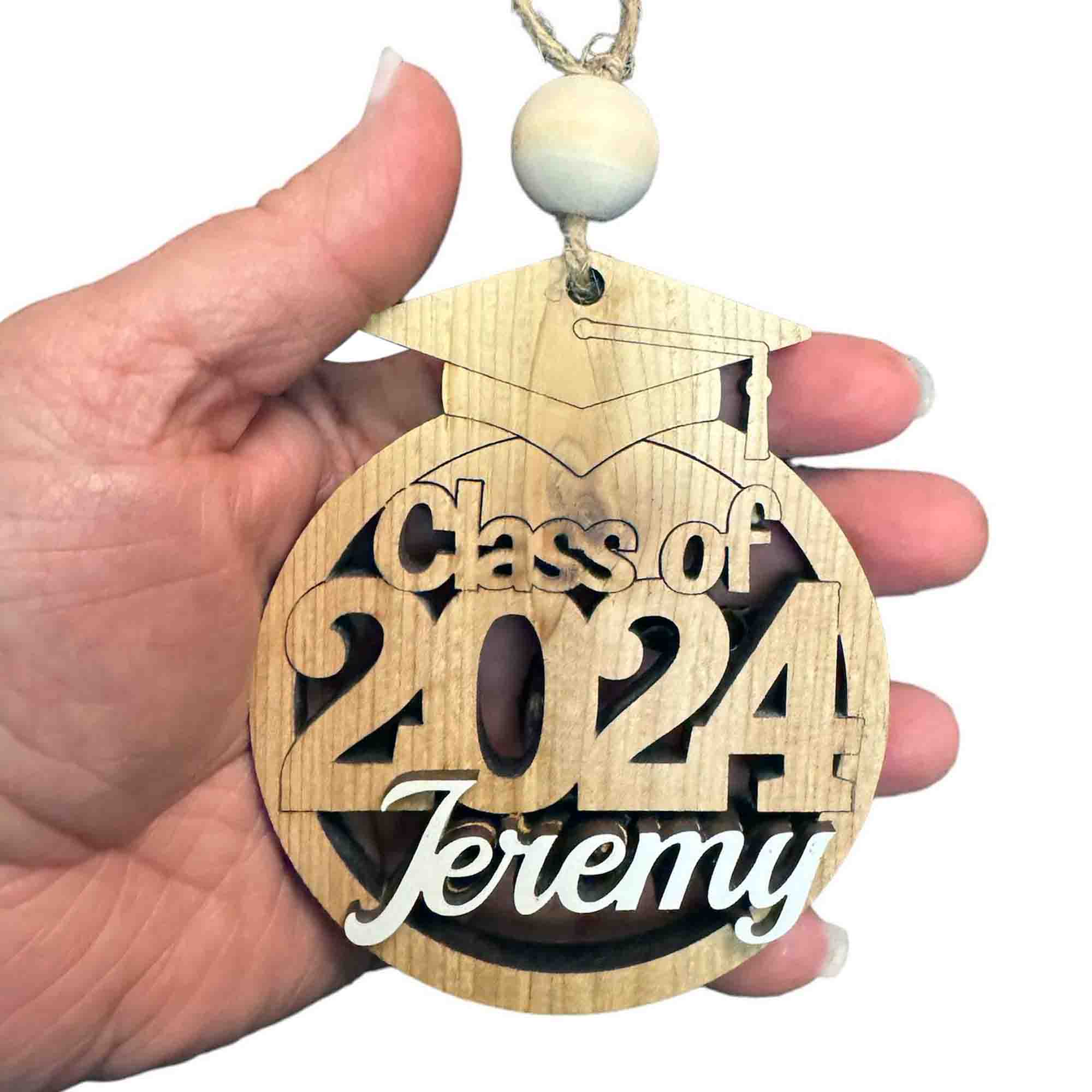 Customized Graduation Car Charm, Gift for Graduate (Year and Name) - thumbnail 2