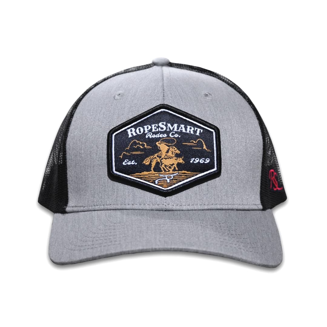 RopeSmart Black Wranglin Patch – Gray and Black Trucker Cap - thumbnail 2