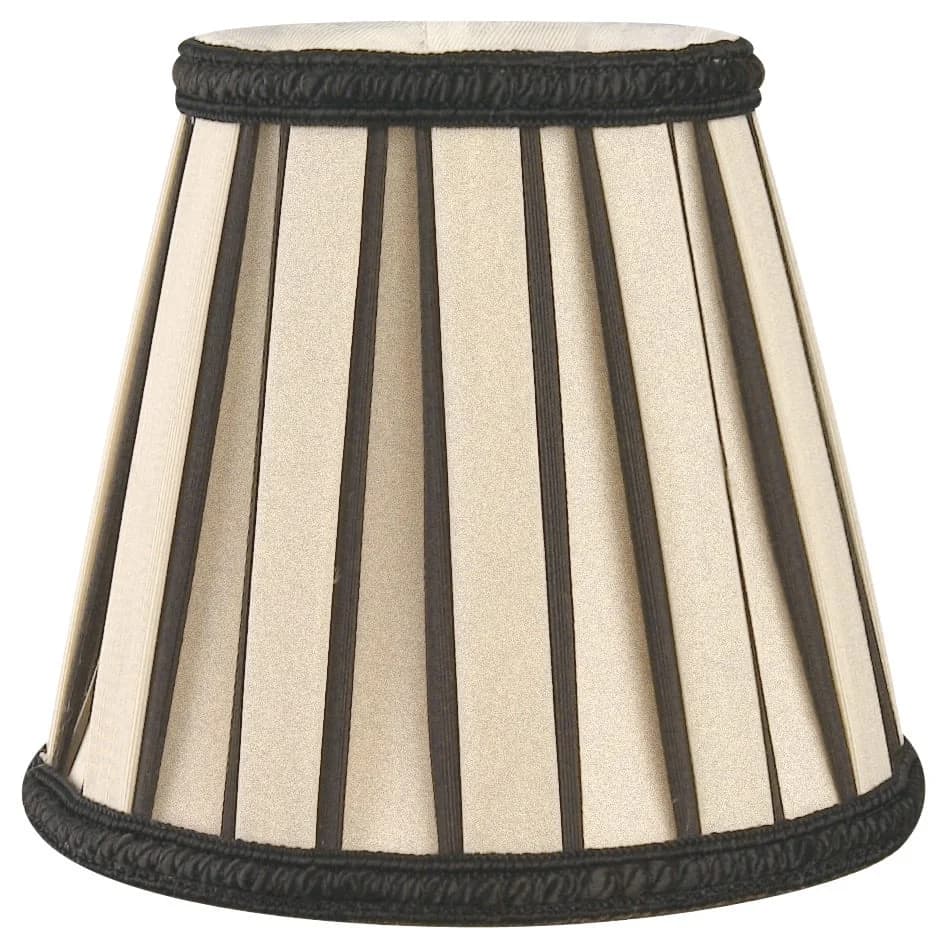 5″ Eggshell and Black English Pleated Chandelier Lampshade