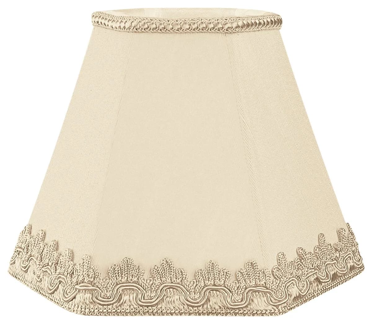 5″ Beige Decorative Trim Hexagon Empire Chandelier Lampshade
