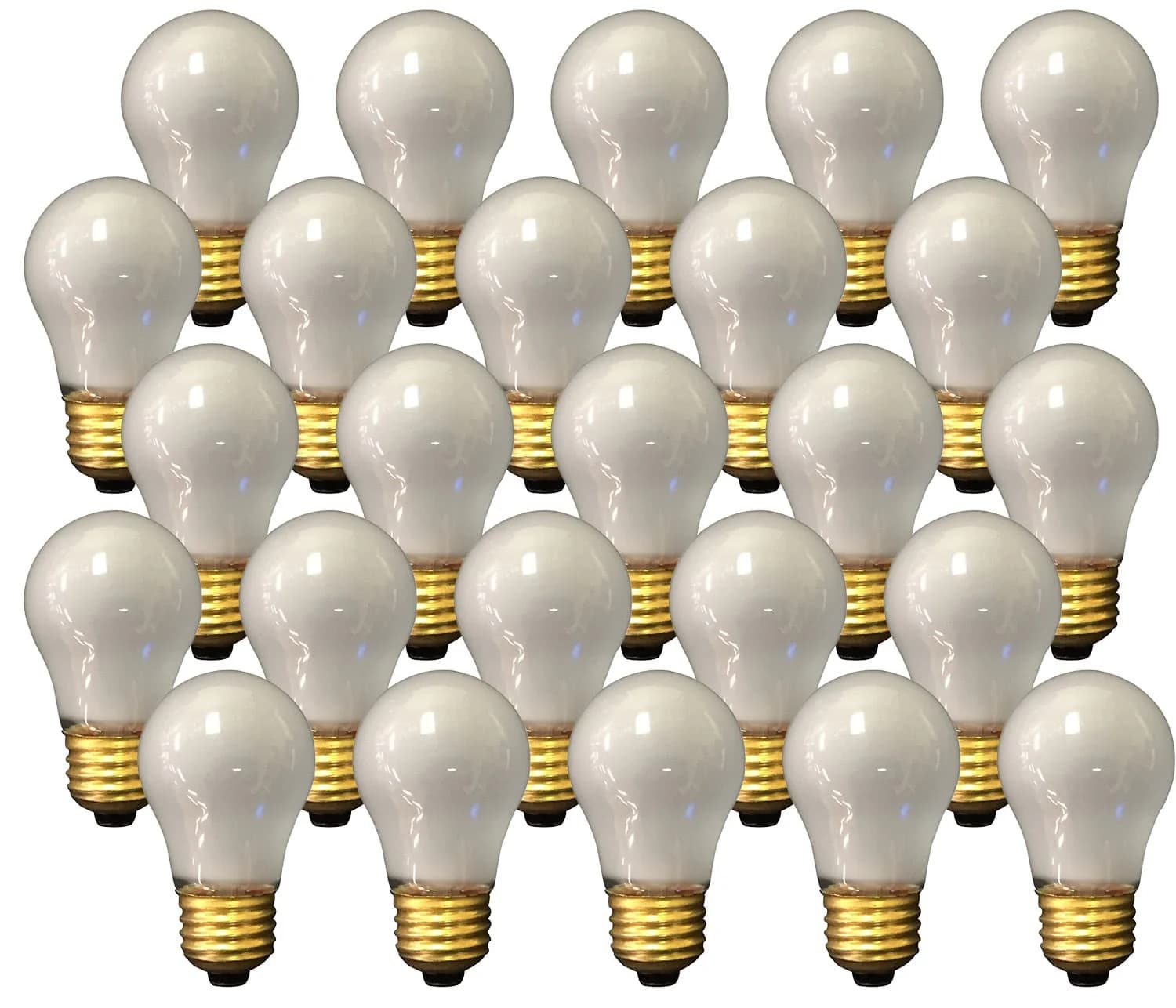 Royal Designs 25 Pack Long Life Appliance Utility Light Bulbs 15-Watt Frosted A-15