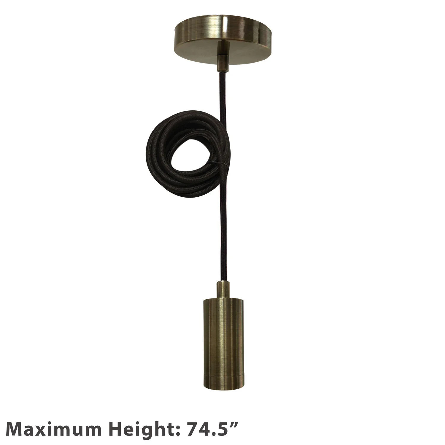 Hanging Pendant Lighting, Keyless Cylinder-Shaped Pendant Light Socket and Canopy - thumbnail 5