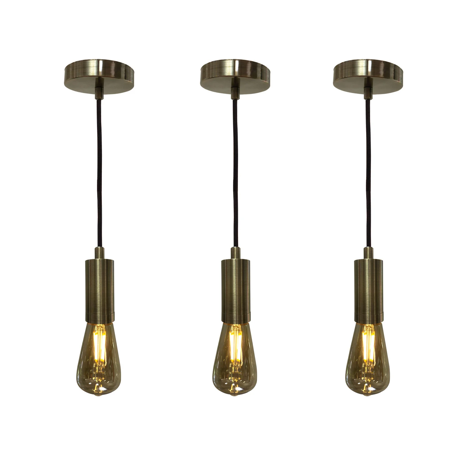 Hanging Pendant Lighting, Keyless Cylinder-Shaped Pendant Light Socket and Canopy - thumbnail 4