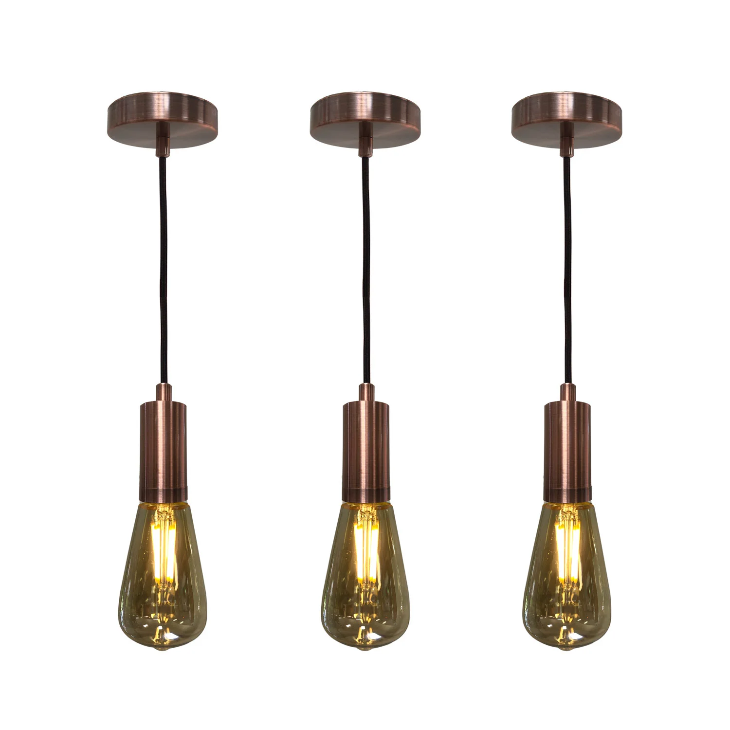 Hanging Pendant Lighting, Keyless Cylinder-Shaped Pendant Light Socket and Canopy - thumbnail 3