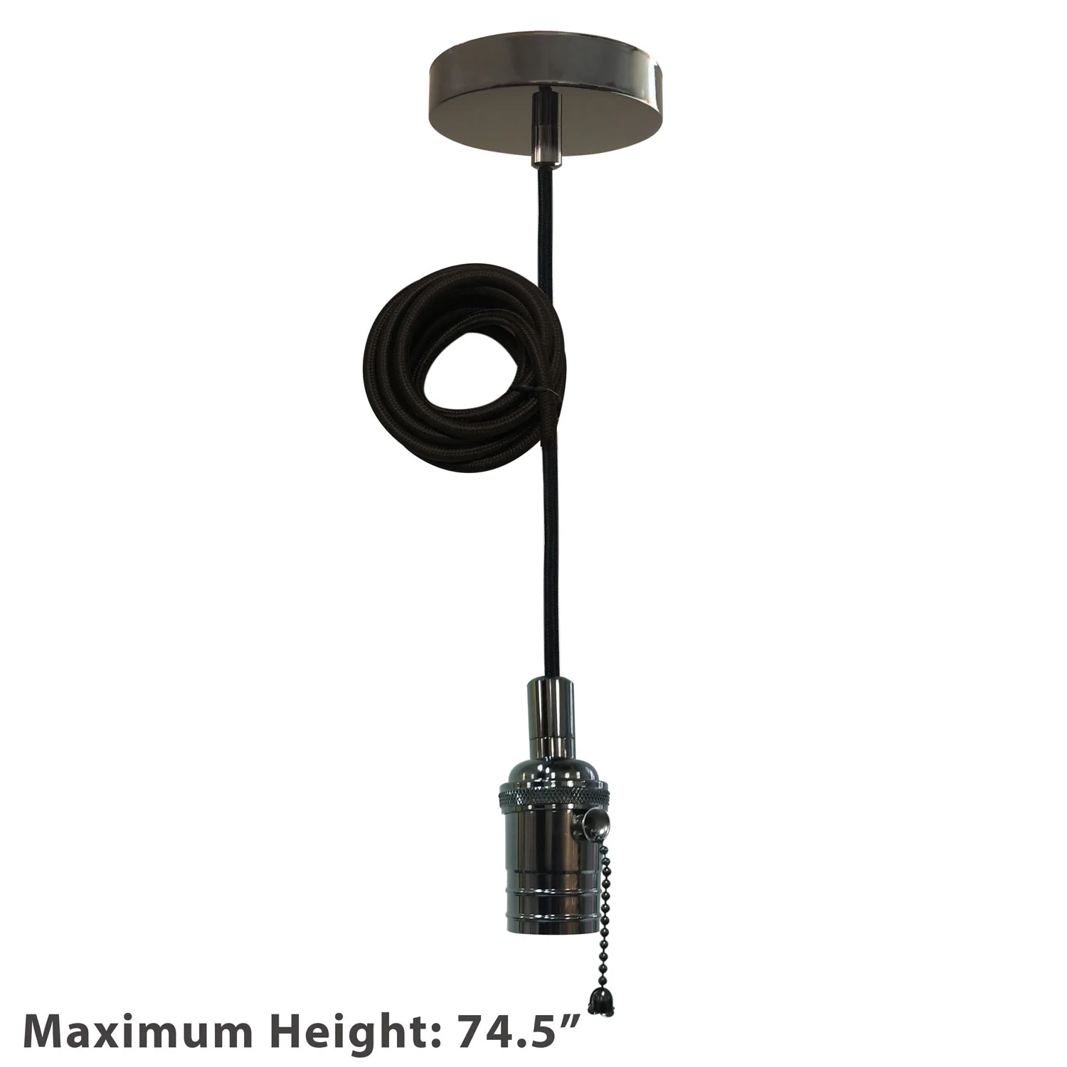 Hanging Pendant Lighting, Vintage-Style Pull Chain Pendant Light Socket and Canopy - thumbnail 6