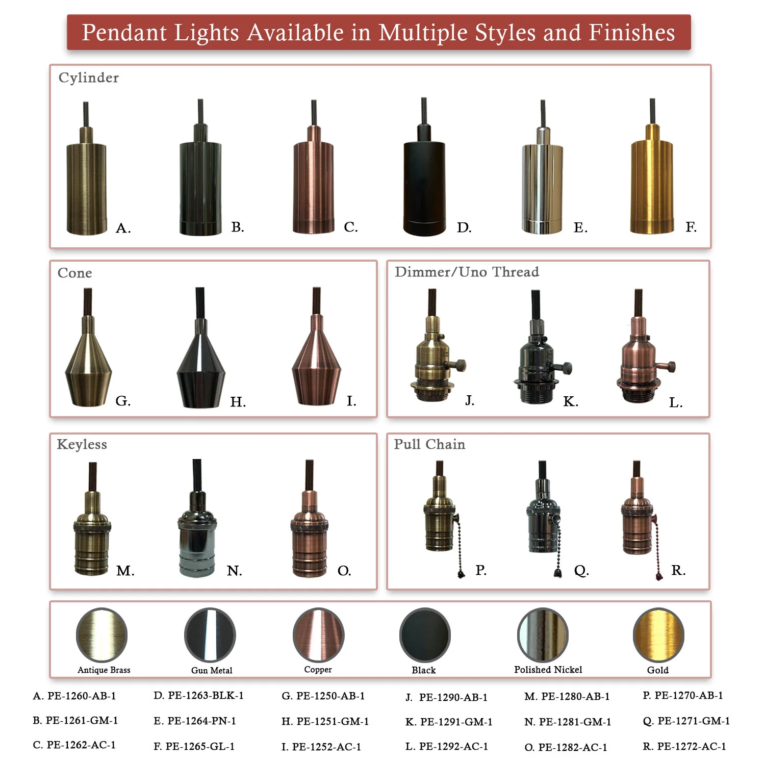 Hanging Pendant Lighting, Keyless Cylinder-Shaped Pendant Light Socket and Canopy - thumbnail 6