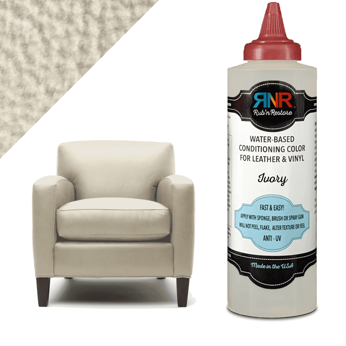 Ivory Vinyl & Leather Finish - thumbnail 2