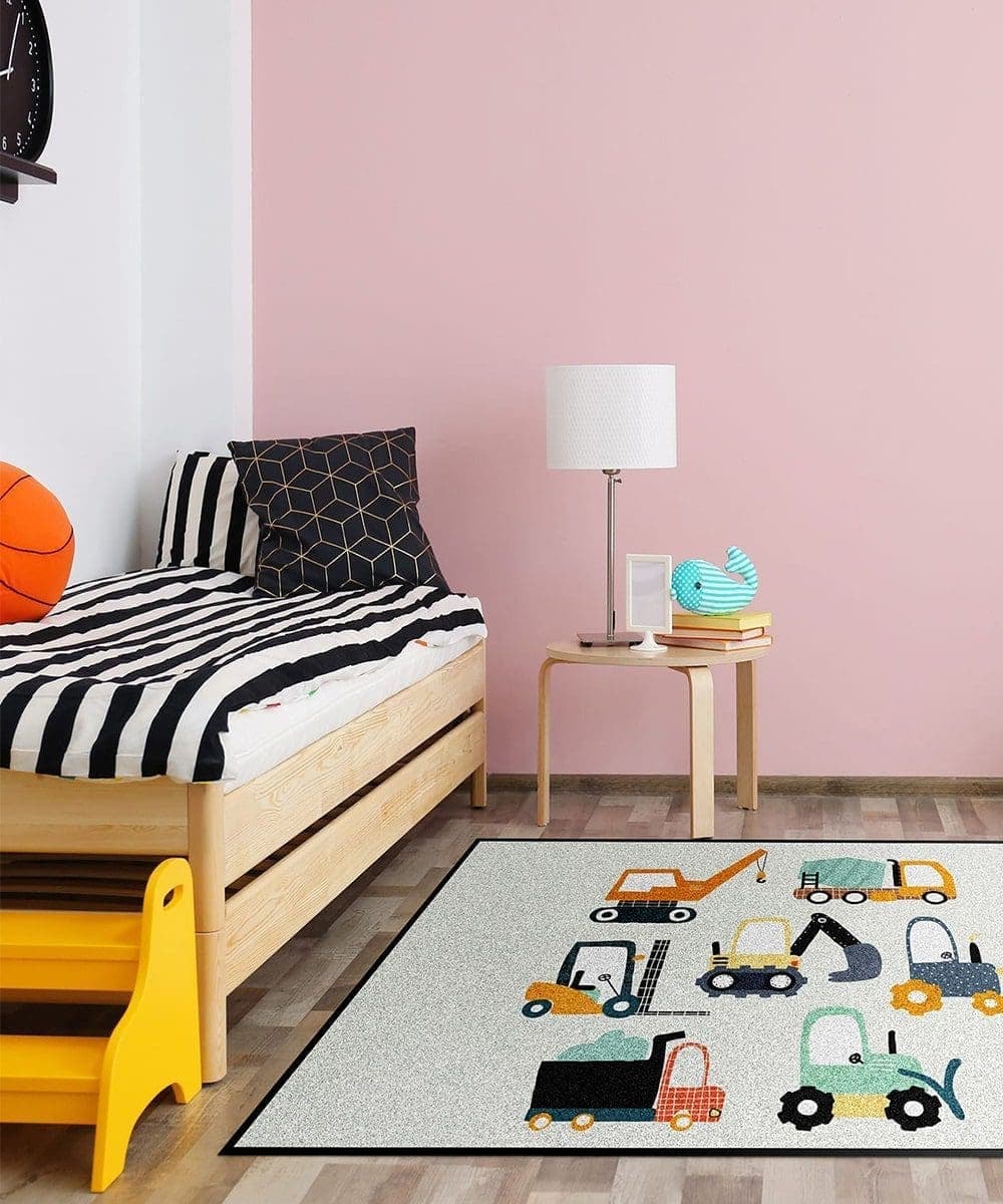 Trucks and Heavy Equipment Childs Rug