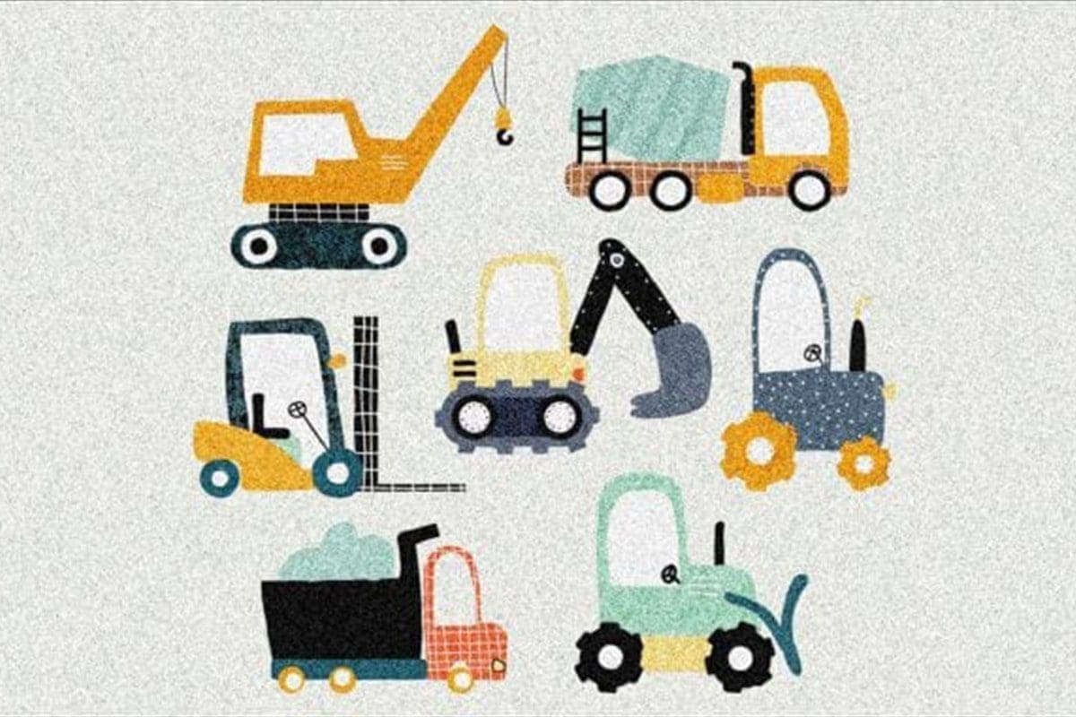 Trucks and Heavy Equipment Childs Rug - thumbnail 2