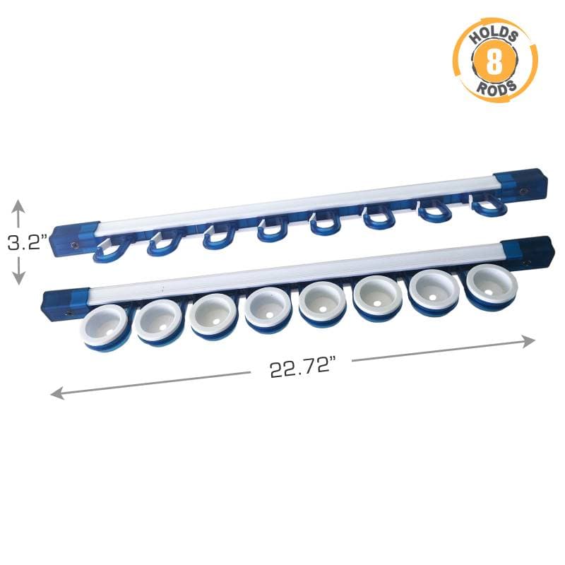 All-Weather 8-Rod ABS Wall or Ceiling Fishing Rod Rack - thumbnail 3