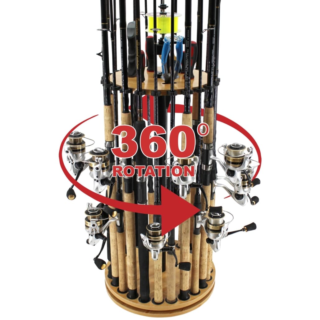 24-Rod Fishing Rod Holder, 360 Spinning Rack