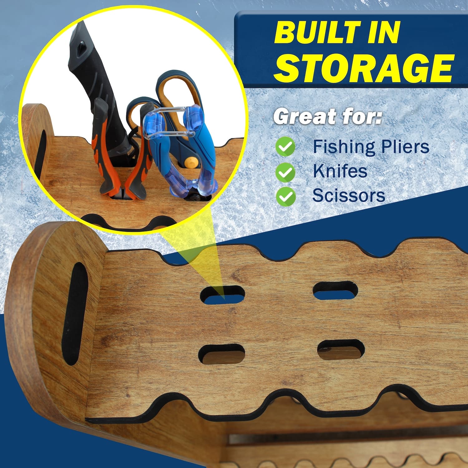 Rolling 16-Rod Fishing Rod Storage Rack for Garage - thumbnail 3