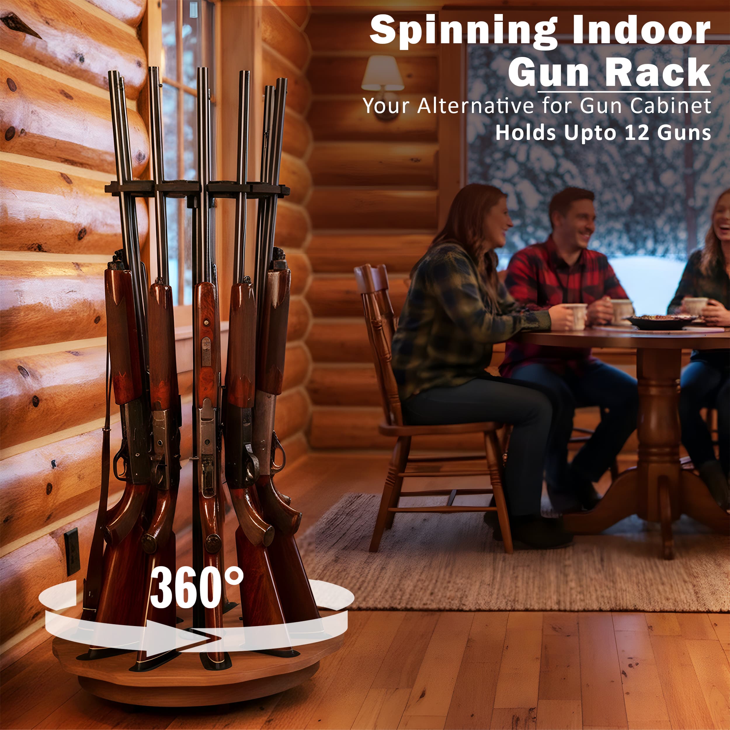 Adjustable Height Rotating 12-Gun Storage Rack - thumbnail 2