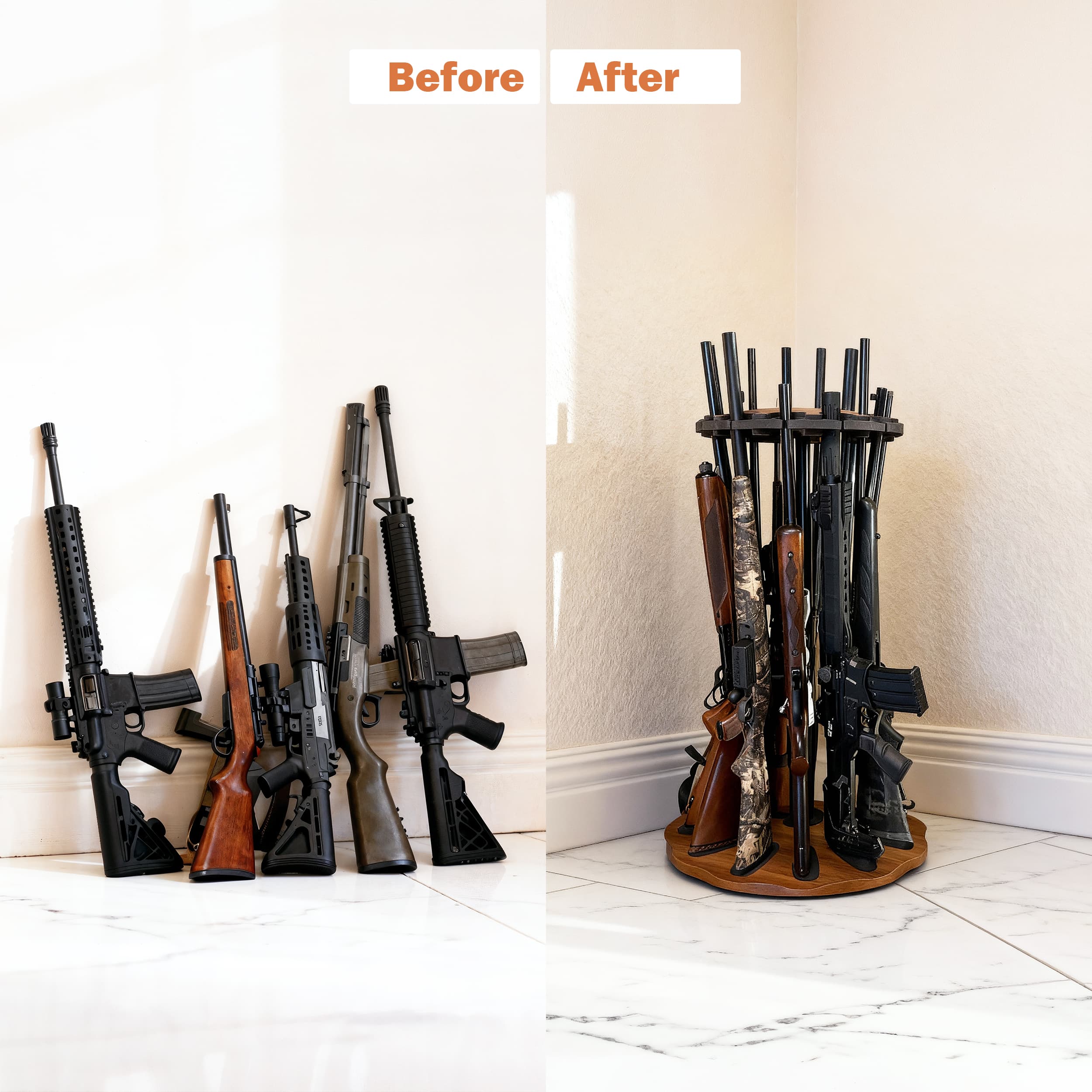 Adjustable Height Rotating 12-Gun Storage Rack - thumbnail 5
