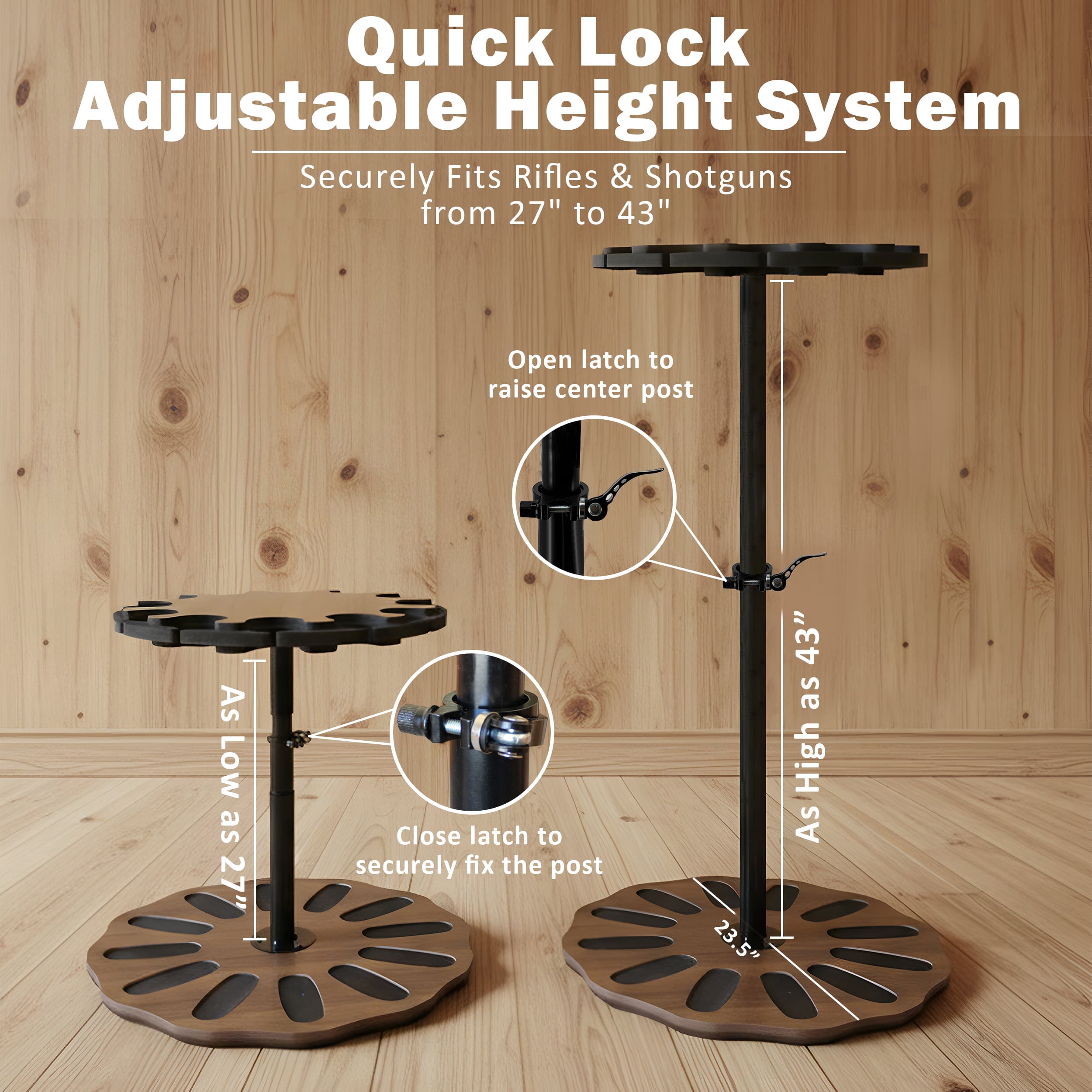 Adjustable Height Rotating 12-Gun Storage Rack - thumbnail 8