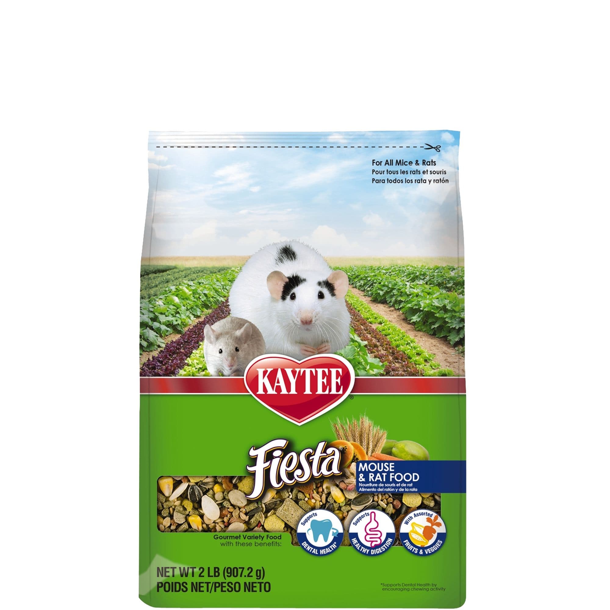 KAYTEE® Fiesta® Mouse & Rat Food - Nutritious and Fun Blend - Dental Health and Digestion - 2 Lbs
