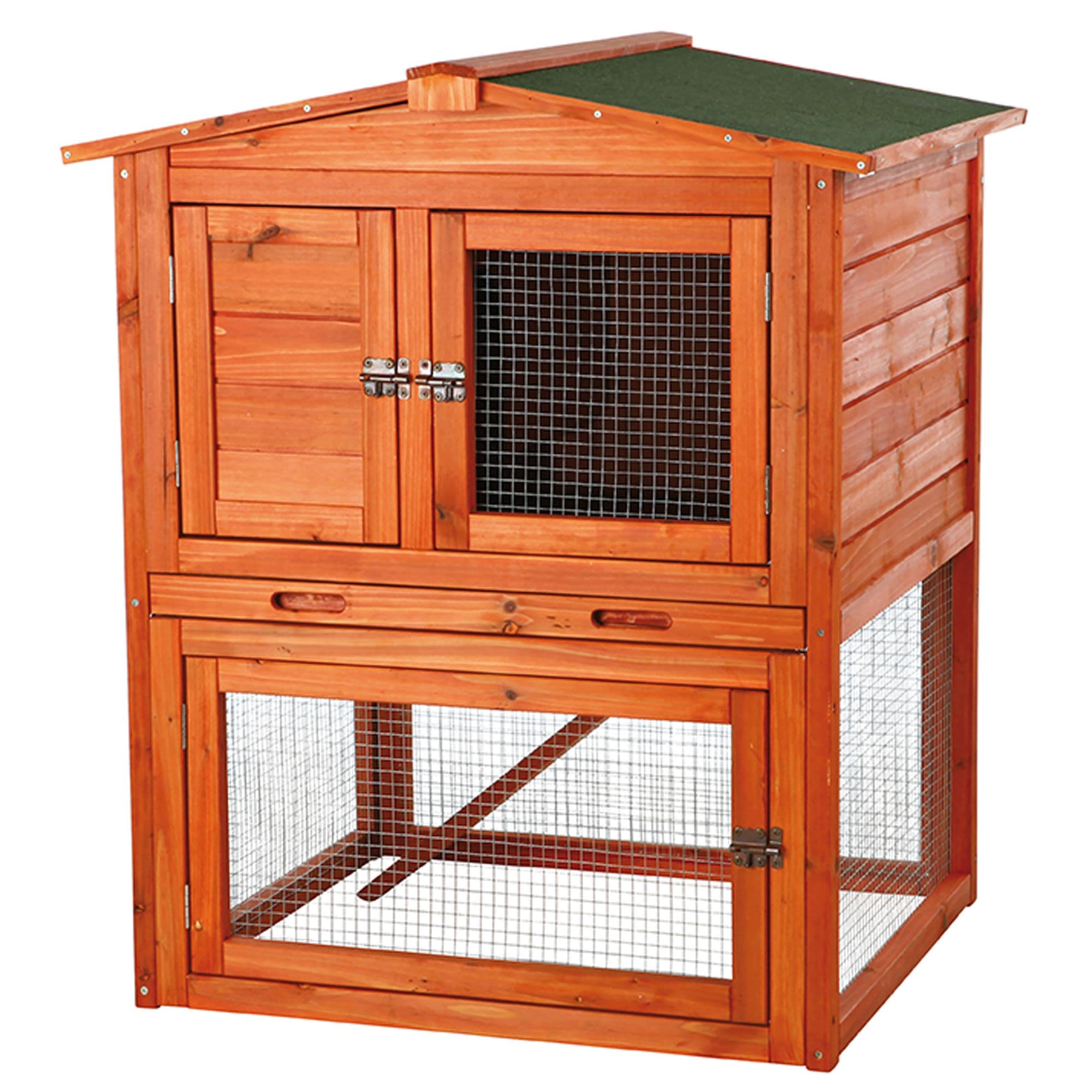 TRIXIE Pet Products Peaked Roof Rabbit Hutch - Outdoor Small Pet Cage