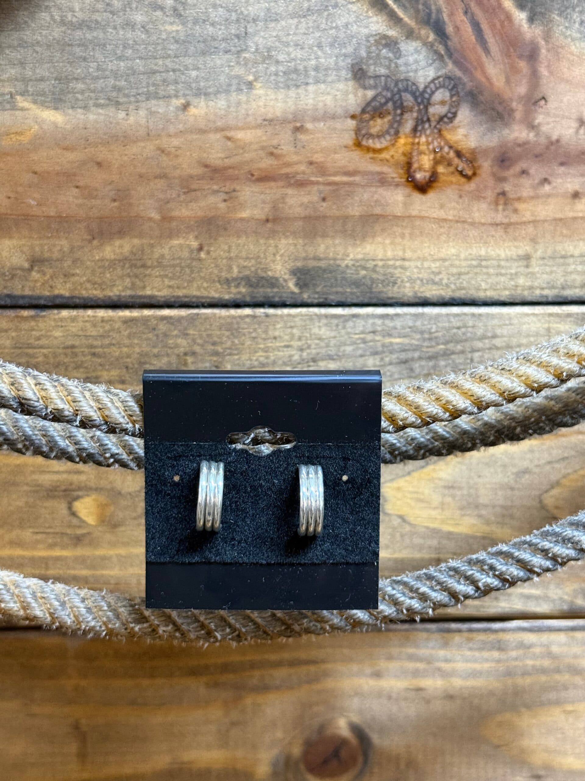 Sterling Silver Simple Bands Half Hoop Earrings