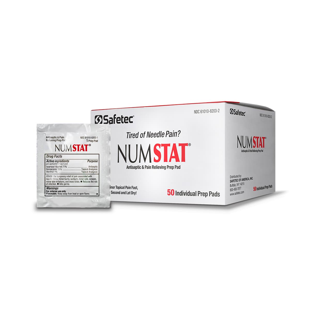 NumStat® Antiseptic & Pain Relieving Prep Pads