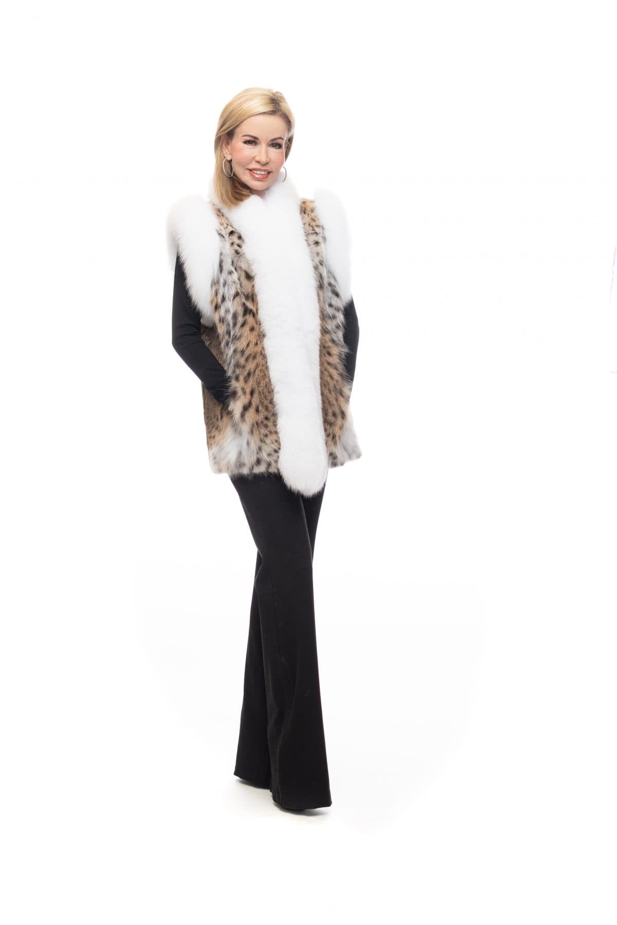 Lynx Vest with White Fox Trim