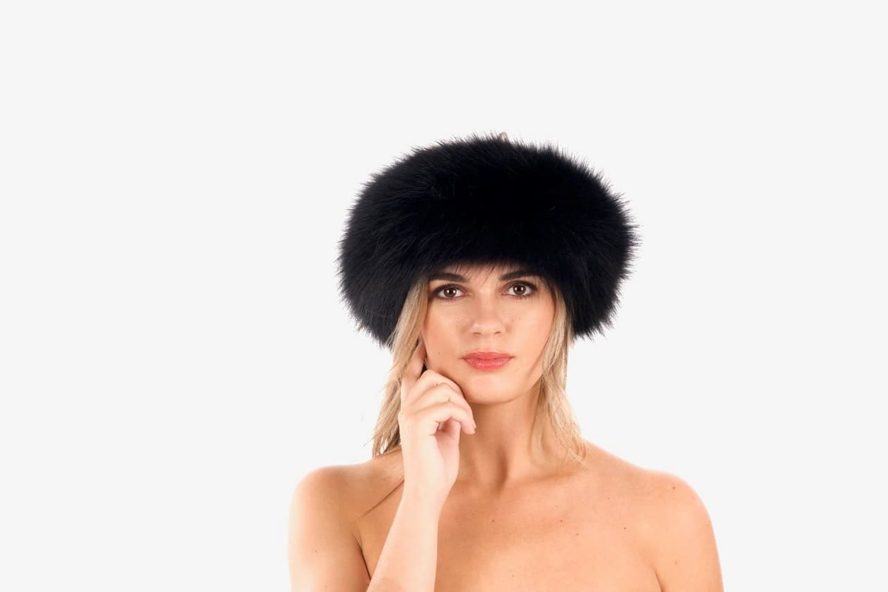 Black Fox Fur Headband