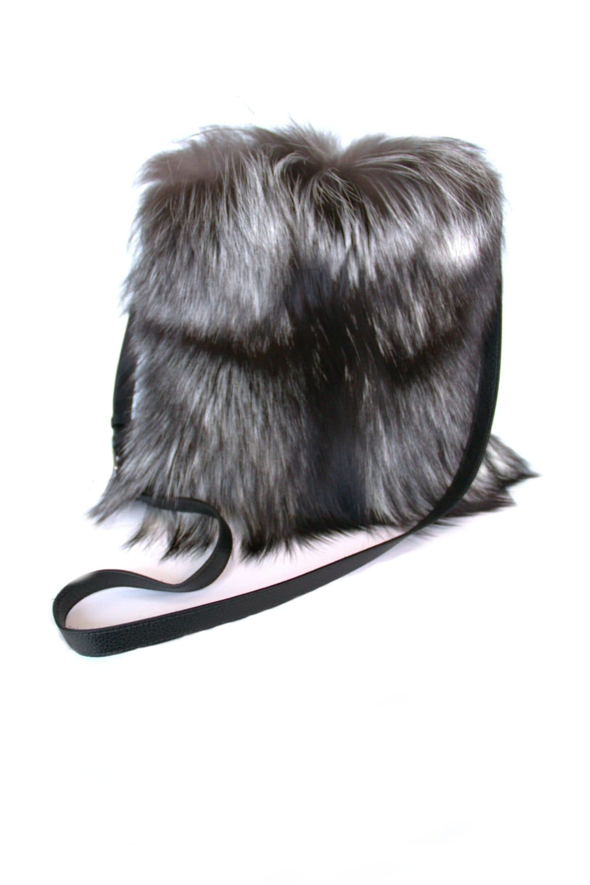 Natural Silver Fox Crossbody Bag