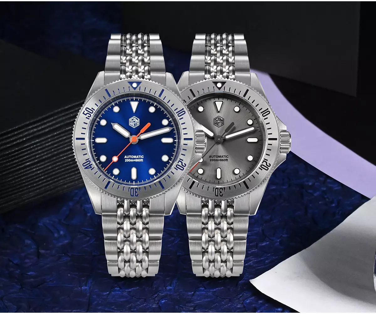 San Martin New SN044-G-B 38.8mm NH35 Original Design Upgrade Diver Watch Sunburst Enamel Dial Automatic Mechanical Waterproof 200m