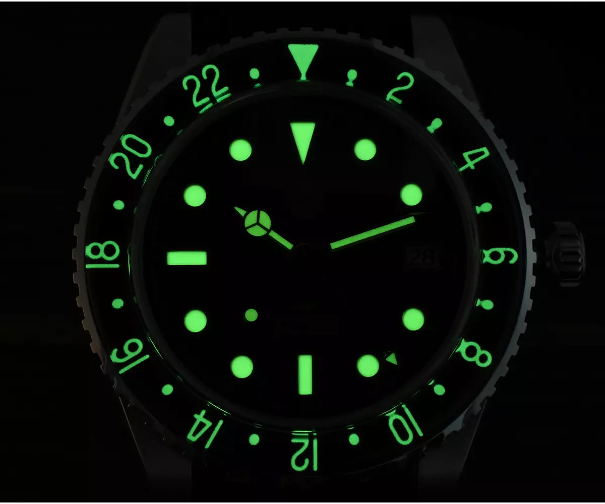 San Martin Watches New SN0134-G1 40mm NH34 Movement GMT Mechanical Watch C3 Lume Gradient Dial 200M Water Resistant - thumbnail 10