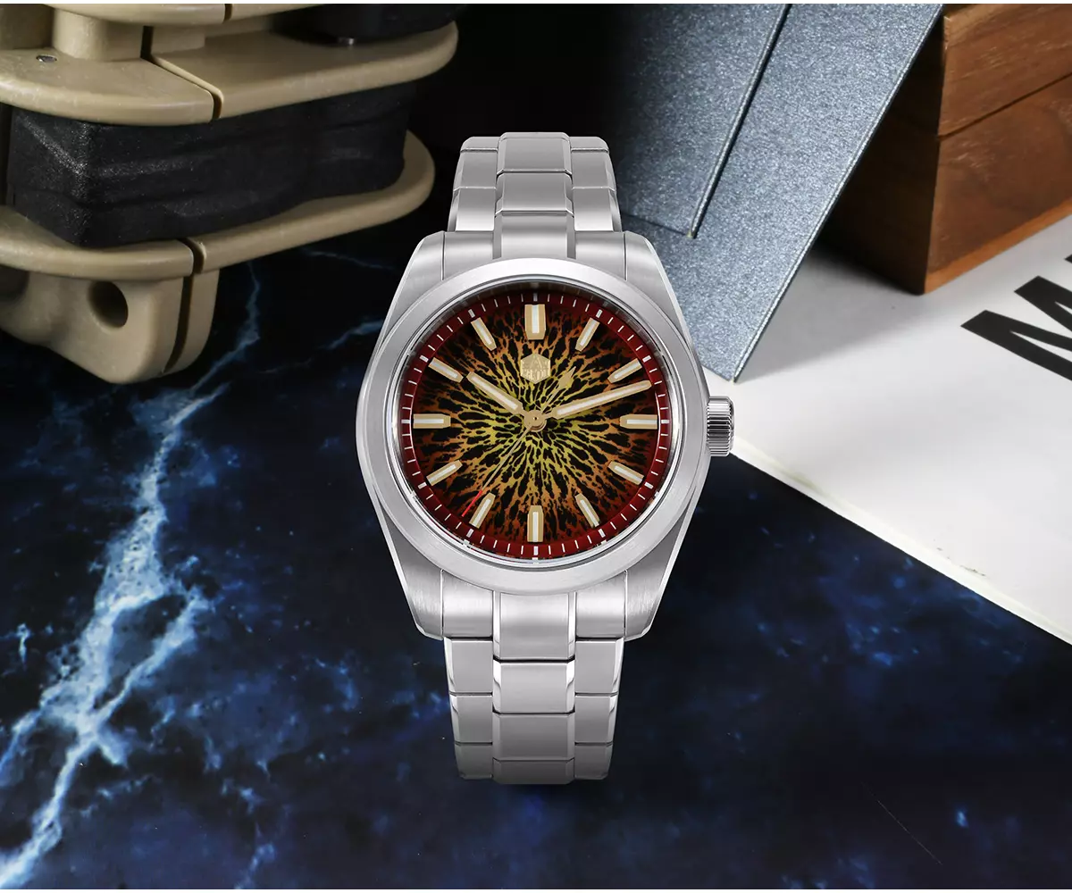San Martin New SN0144-GX-5 39mm Luxury Men’s Business Dress Watch 9015 Automatic Mechanical Waterproof 100m Luminous JIAN ZHAN Porcelain Pattern